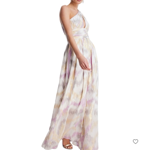 BCBGMAXAZRIA one-shoulder evening gown size 6 - Picture 9 of 10